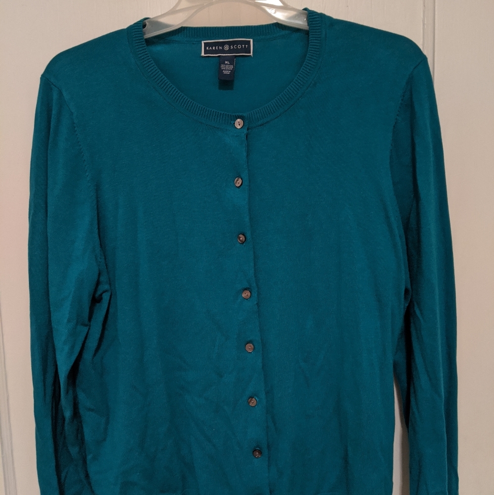 Karen Scott Cardigan 2X